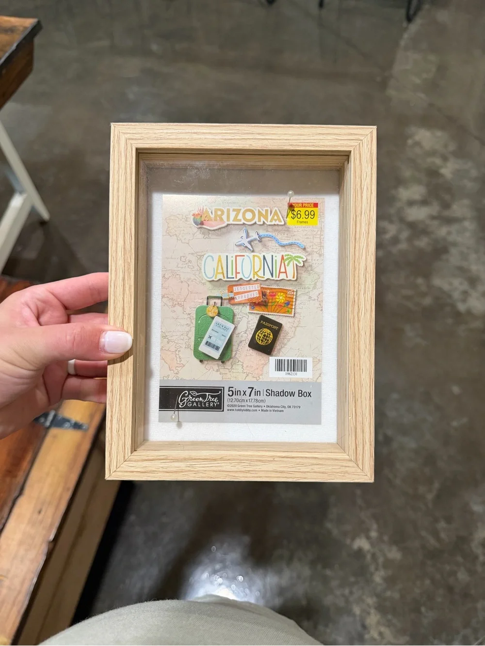 5x7 Natural Wood Shadow Box Frame by